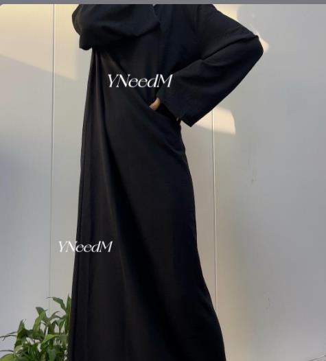 MS111#Muslim slim fit crepe inner dresscrepe)