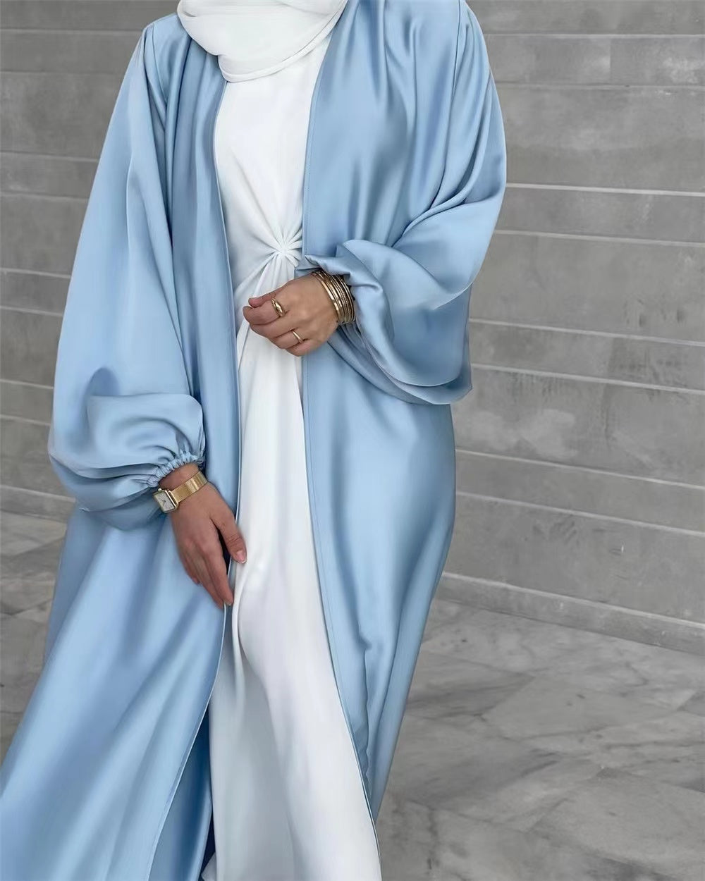 MS039#elegant satin cardigan Robe