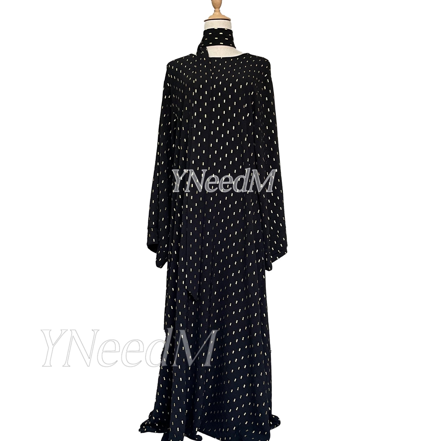 MS321# Muslim fashion bronzing abaya with wide sleeves