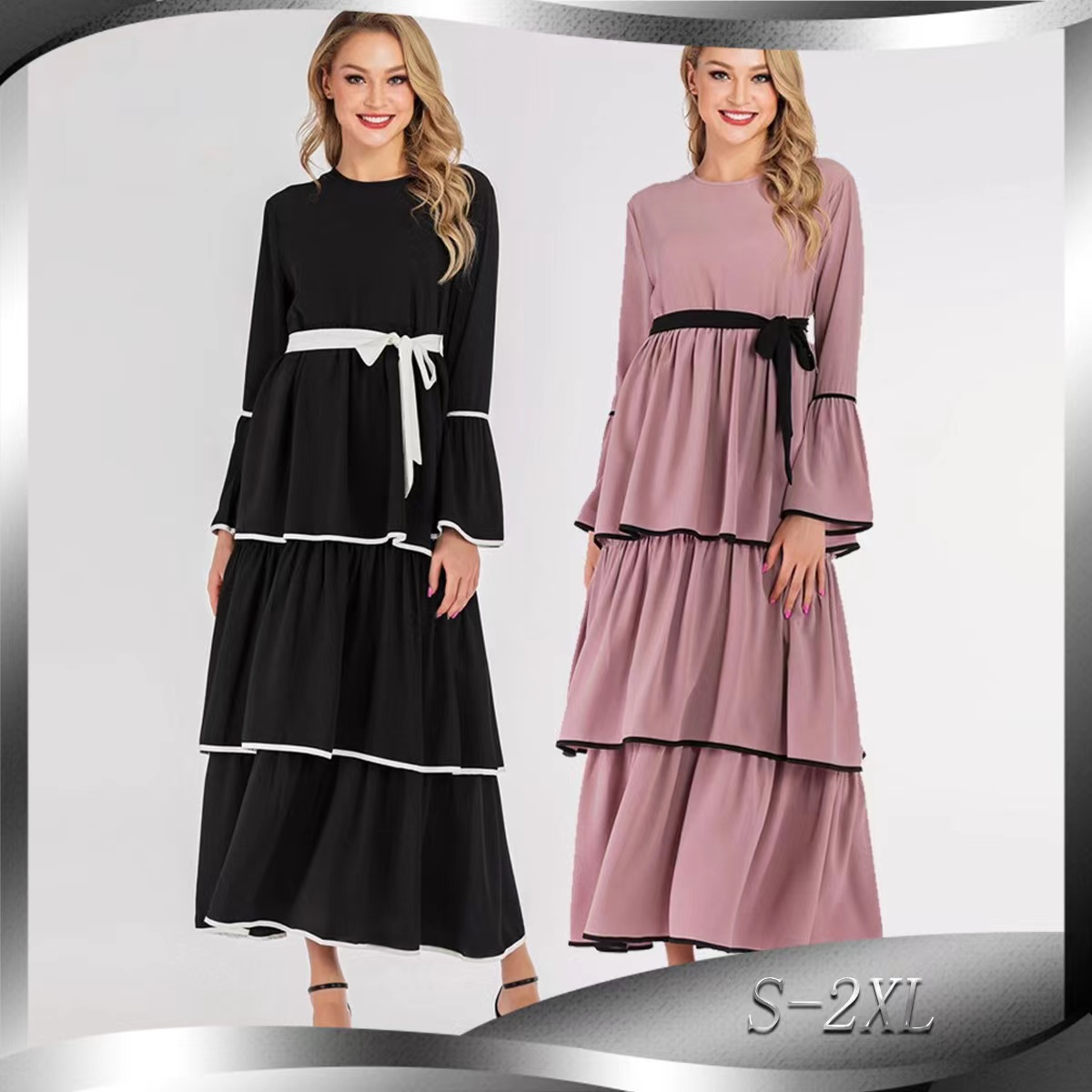 (CR006)MS157-MS226Single Piece Closed Abaya Pullover Robe Collection