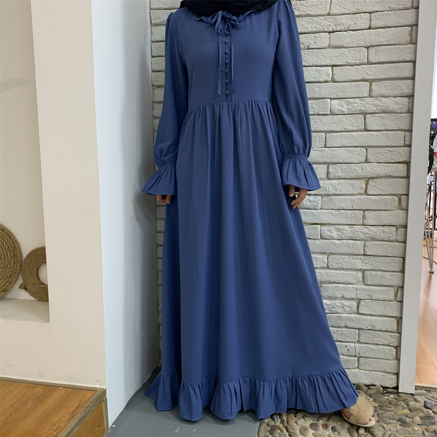 (CR001)MS010-MS025Single Piece Closed Abaya Pullover Robe Collection