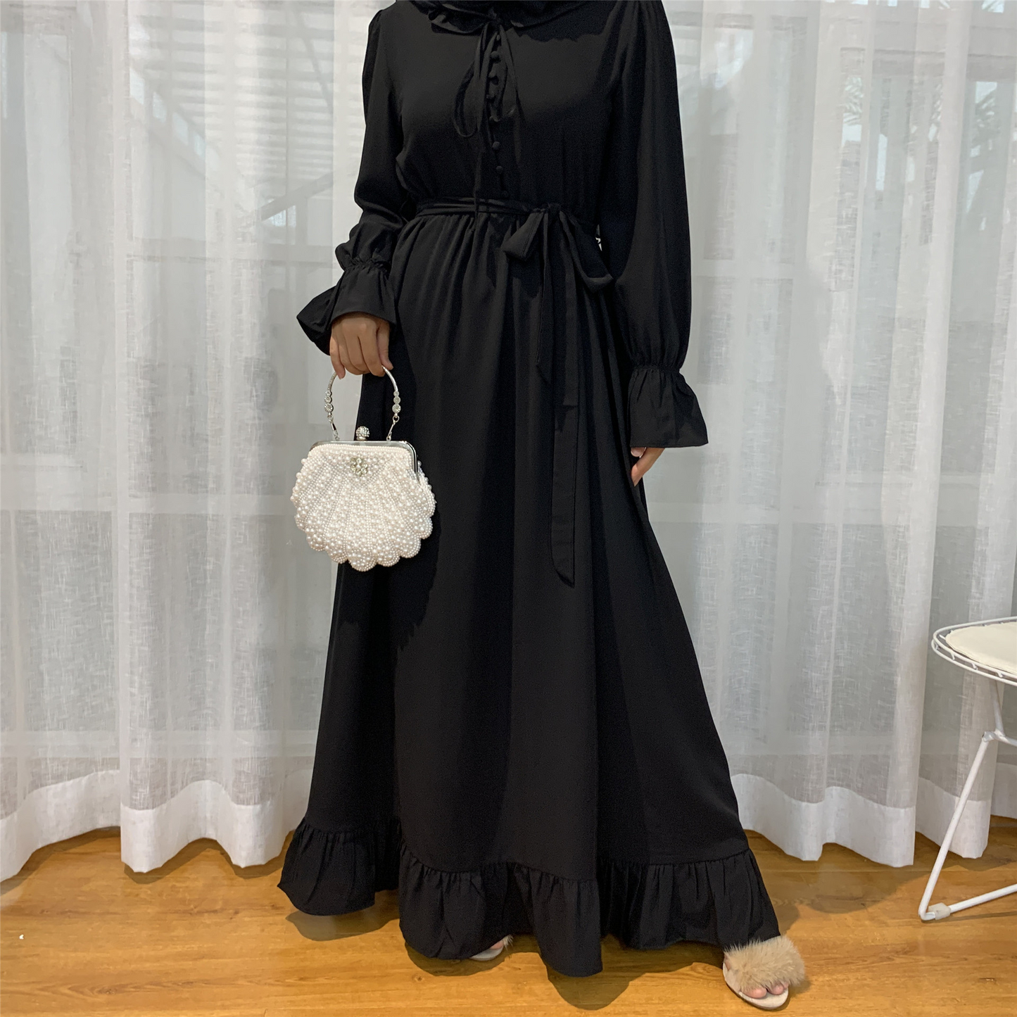 (CR001)MS010-MS025Single Piece Closed Abaya Pullover Robe Collection