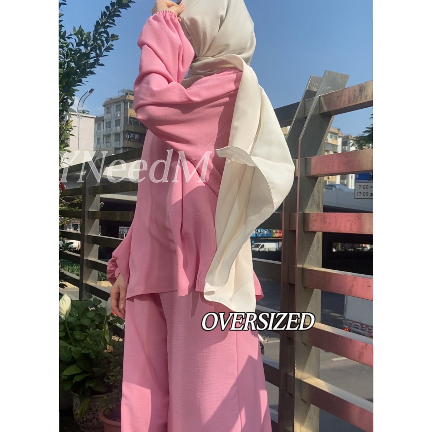 MS228#Muslim women's solid casual suit