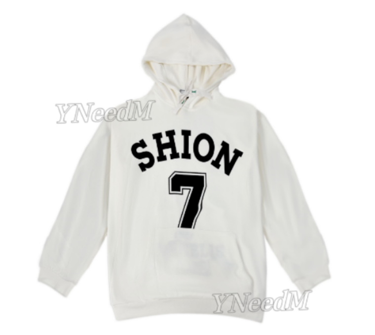 HD002#Loose casual letter embroidered hooded sweater with pocket